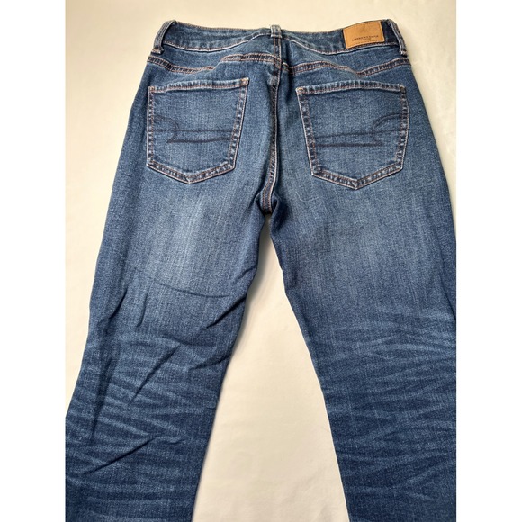 American Eagle Outfitters Womens Tomgirl Blue Denim Stretch Jeans Size 2 Short - Picture 3 of 12